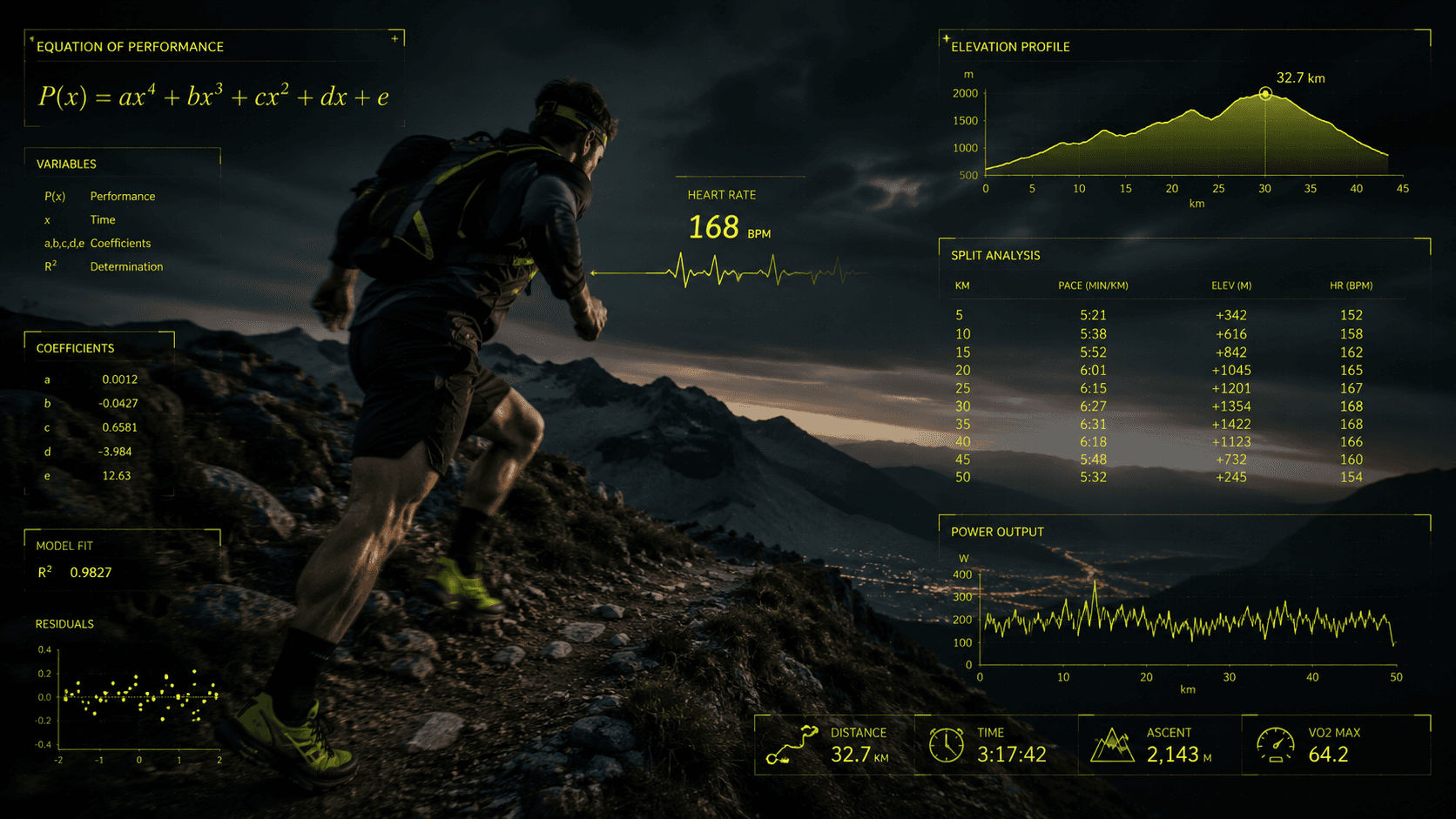 Infographie chronologique d'un marathon : apports glucidiques recommandés selon la durée d'effort — 0 g/h avant 75 min, 30-60 g/h jusqu'à 2h30, jusqu'à 90 g/h au-delà